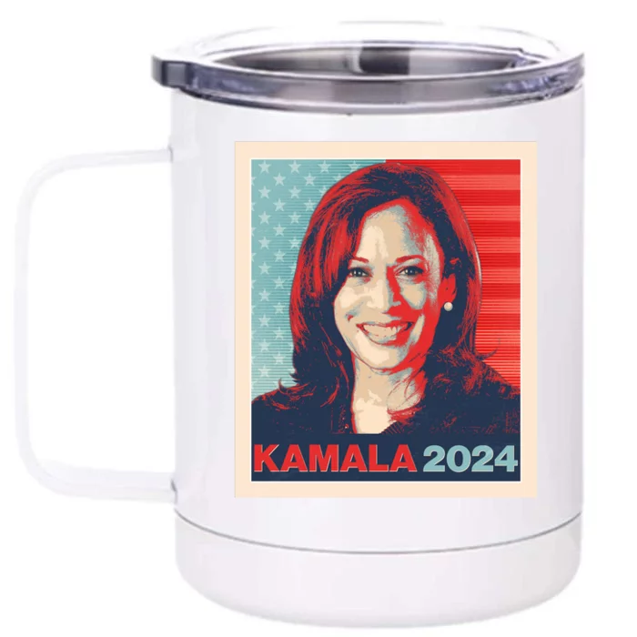 Vintage Style Poster Vote Kamala Harris 2024 Front & Back 12oz Stainless Steel Tumbler Cup