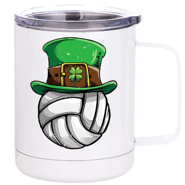 Volleyball St Patricks Day Leprechaun Ball Sports Meaningful Gift Front & Back 12oz Stainless Steel Tumbler Cup