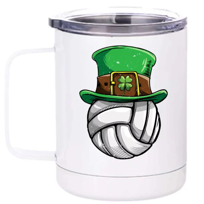 Volleyball St Patricks Day Leprechaun Ball Sports Meaningful Gift Front & Back 12oz Stainless Steel Tumbler Cup