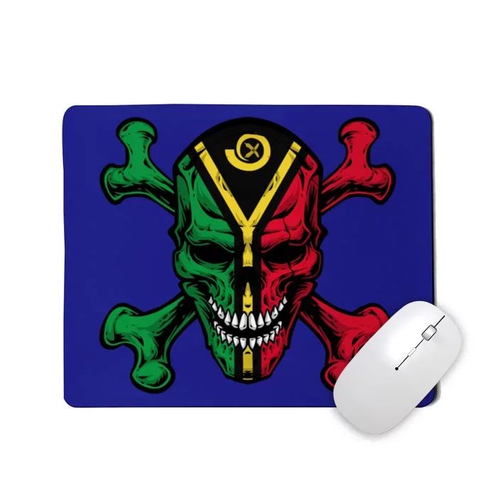 Vanuatu Skull Pride Vanuatuan Flag Roots Vanuatu Souvenir Gift Mousepad