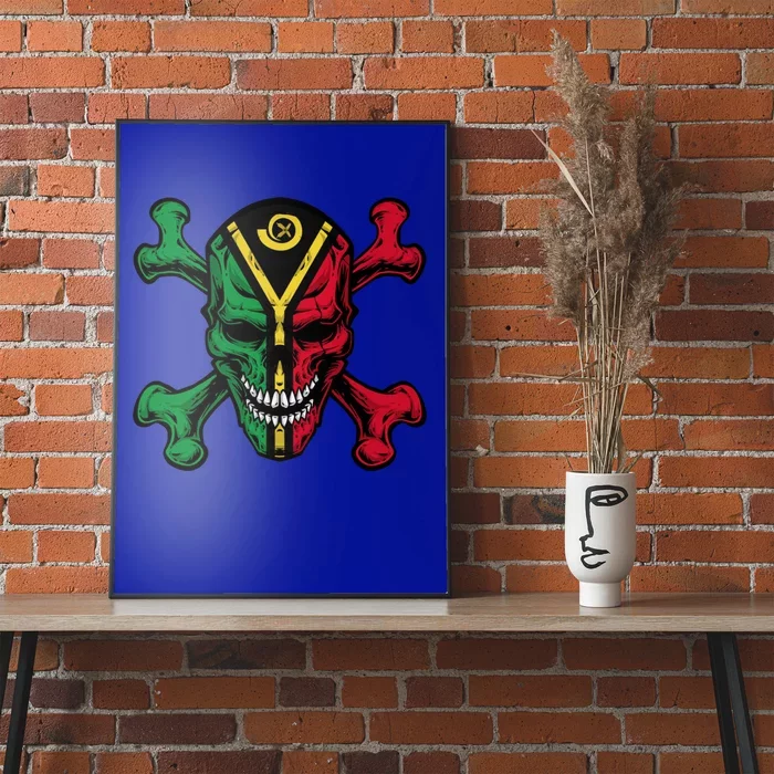 Vanuatu Skull Pride Vanuatuan Flag Roots Vanuatu Souvenir Gift Poster