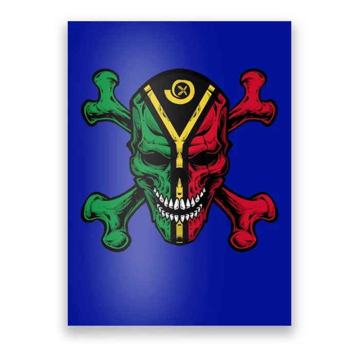 Vanuatu Skull Pride Vanuatuan Flag Roots Vanuatu Souvenir Gift Poster