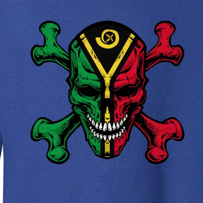 Vanuatu Skull Pride Vanuatuan Flag Roots Vanuatu Souvenir Gift Toddler Sweatshirt