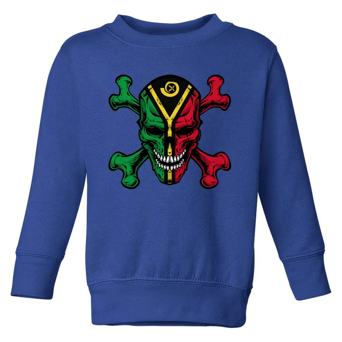 Vanuatu Skull Pride Vanuatuan Flag Roots Vanuatu Souvenir Gift Toddler Sweatshirt