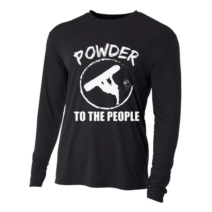 vintage Snowboarding Powder To The People Snowboard Cooling Performance Long Sleeve Crew