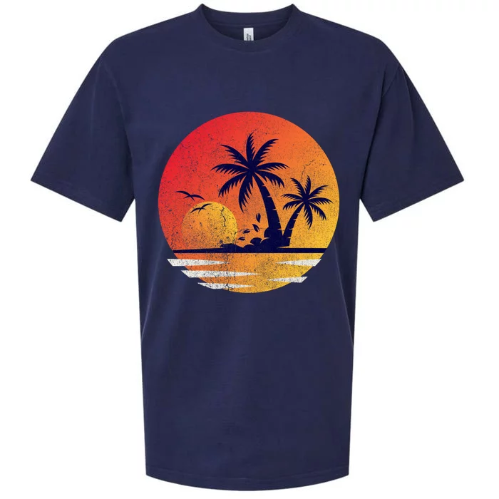 Vintage Sunrise Palms Vacay Summer Vacation Vibes Tee Sunset Gift Sueded Cloud Jersey T-Shirt