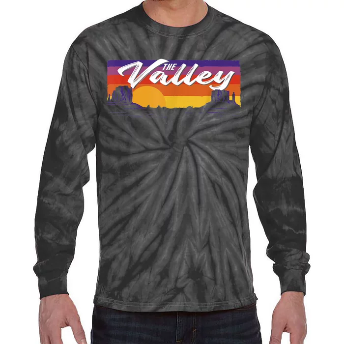 Vintage Sunset Phoenix Arizona, Phoenix Basketball Tie-Dye Long Sleeve Shirt