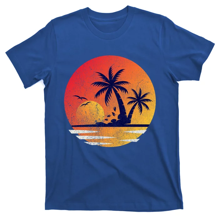 Vintage Sunrise Palms Vacay Summer Vacation Vibes Tee Sunset Gift T-Shirt