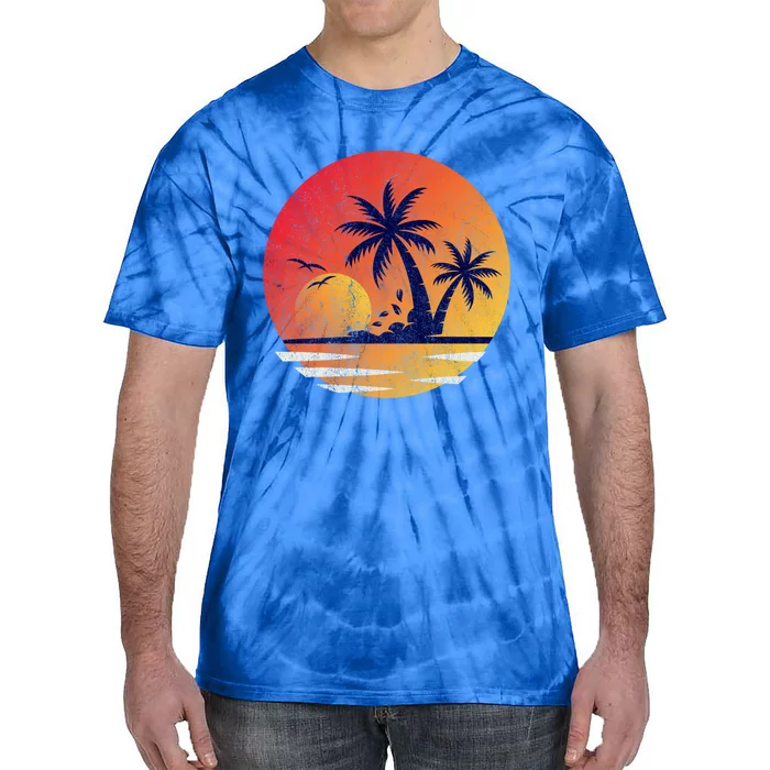 Vintage Sunrise Palms Vacay Summer Vacation Vibes Tee Sunset Gift Tie-Dye T-Shirt