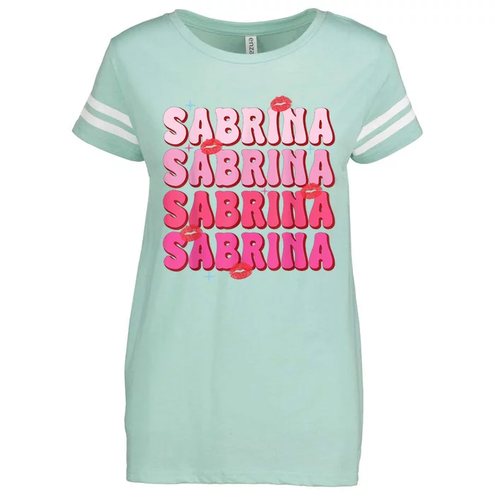 Vintage Sabrina Personalized Name I Love Sabrina Groovy Enza Ladies Jersey Football T-Shirt