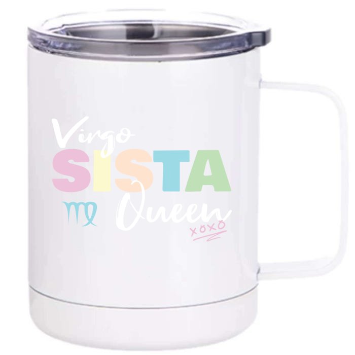 Virgo Sista Queen Zodiac Sign For Proud Virgo Gift Front & Back 12oz Stainless Steel Tumbler Cup