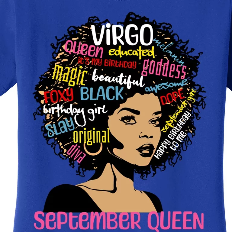 Virgo September Queen Melanin Black Birthday Gift Women's T-Shirt