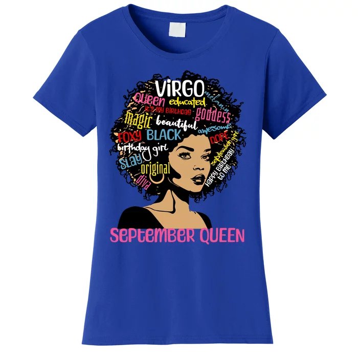 Virgo September Queen Melanin Black Birthday Gift Women's T-Shirt