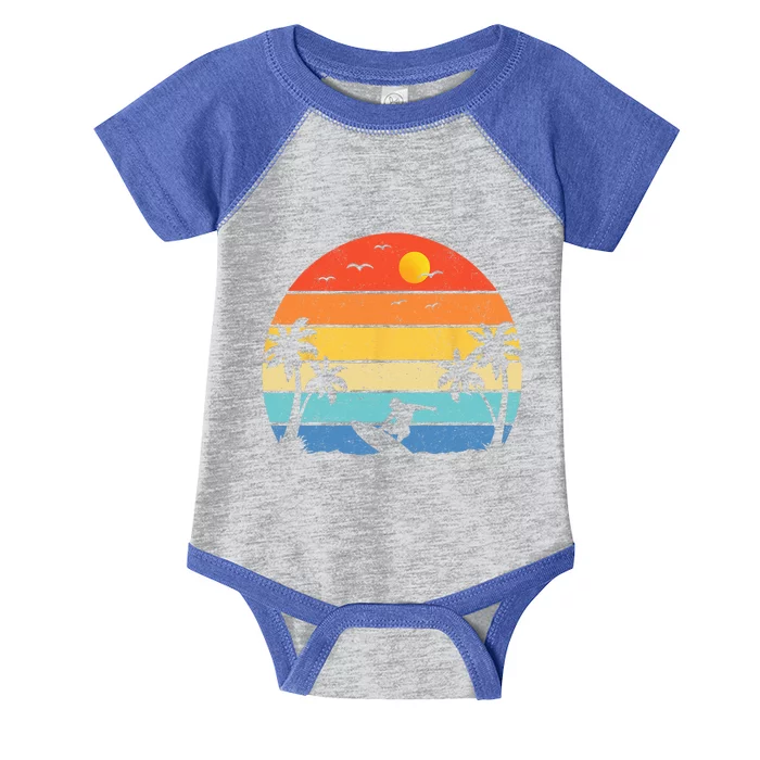 Vintage Surfer Retro Surfing Beach Surf Infant Baby Jersey Bodysuit