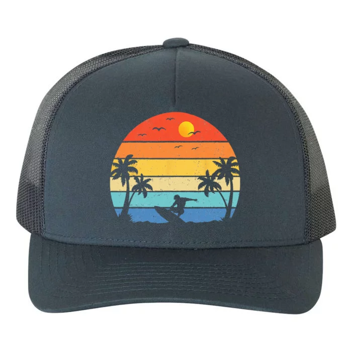 Vintage Surfer Retro Surfing Beach Surf Yupoong Adult 5-Panel Trucker Hat