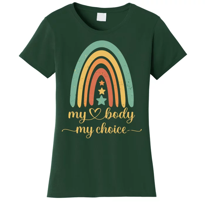 Vintage Stars Rainbow Pro Roe My Body My Choice Women's T-Shirt