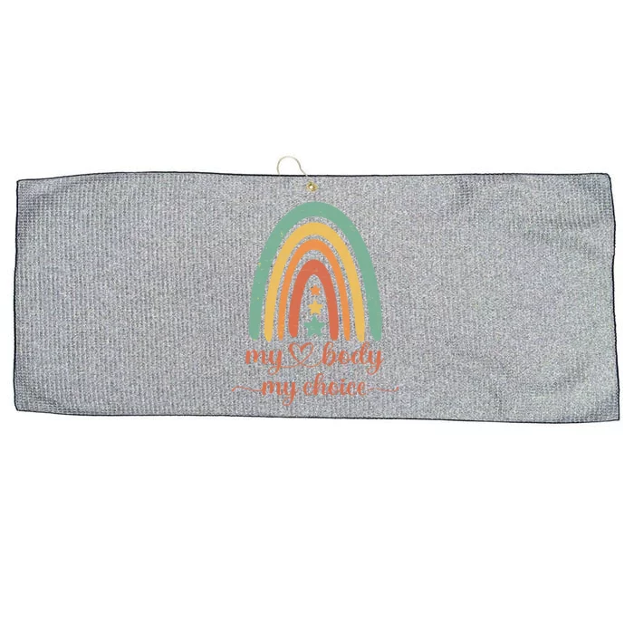 Vintage Stars Rainbow Pro Roe My Body My Choice Large Microfiber Waffle Golf Towel