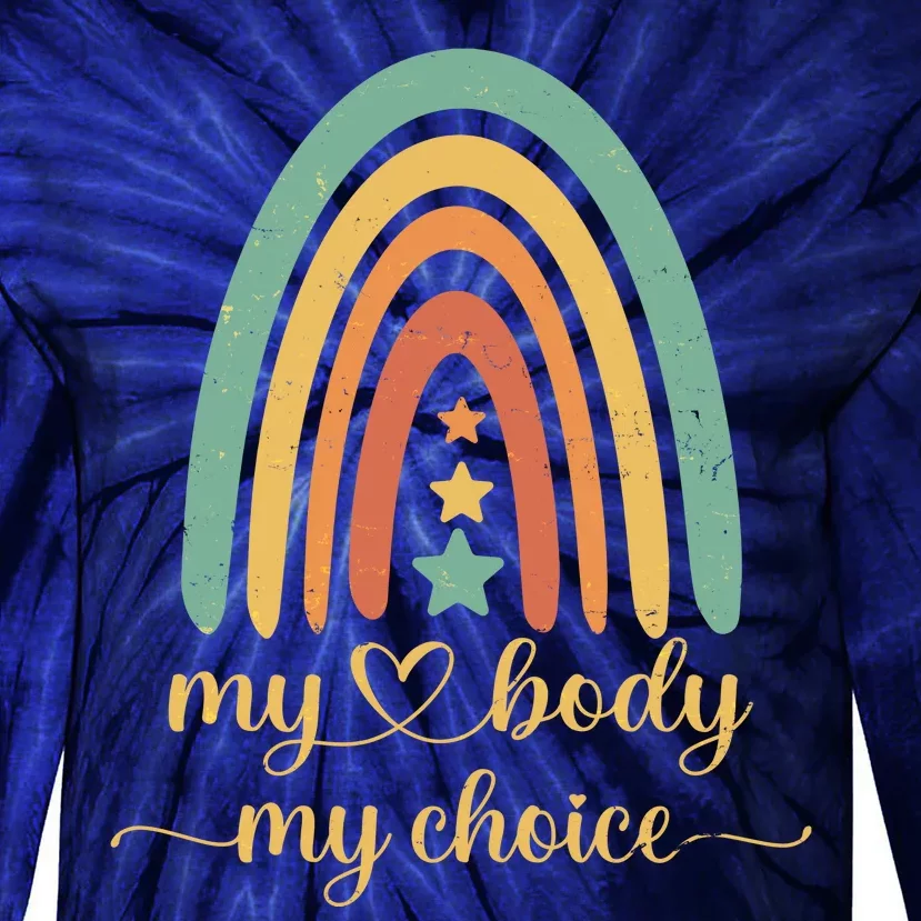 Vintage Stars Rainbow Pro Roe My Body My Choice Tie-Dye Long Sleeve Shirt