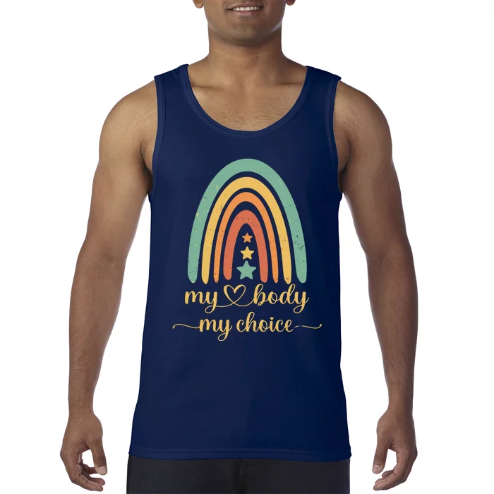 Vintage Stars Rainbow Pro Roe My Body My Choice Tank Top