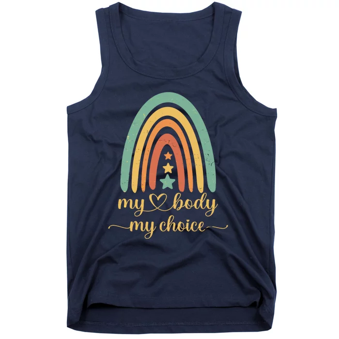 Vintage Stars Rainbow Pro Roe My Body My Choice Tank Top