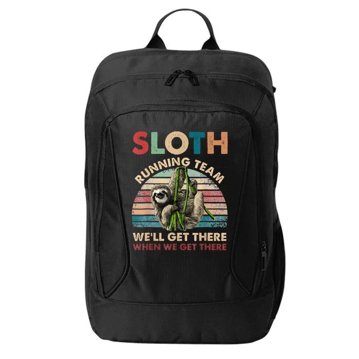 Vintage Sloth Running Team We'll Get There Funny Sloth City Backpack