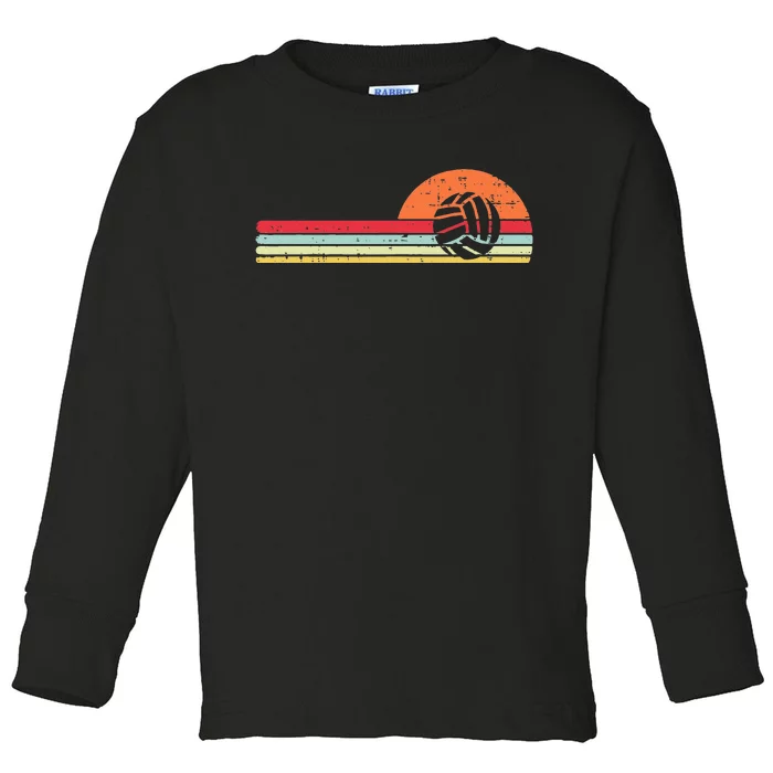 Volleyball Sunset Retro Chest Coach Player Men Women Toddler Long Sleeve Shirt