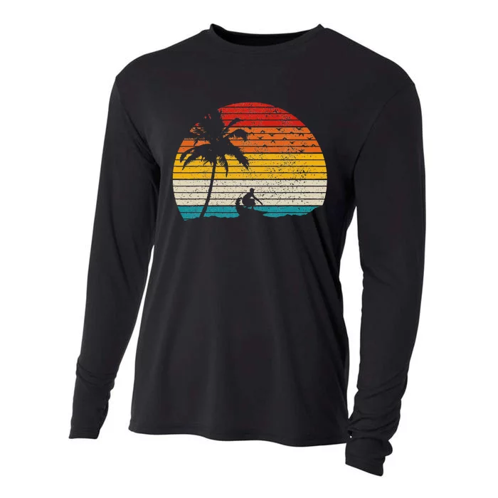 Vintage Surfer Retro Surfing Beach Surf Cooling Performance Long Sleeve Crew