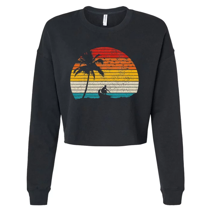 Vintage Surfer Retro Surfing Beach Surf Cropped Pullover Crew