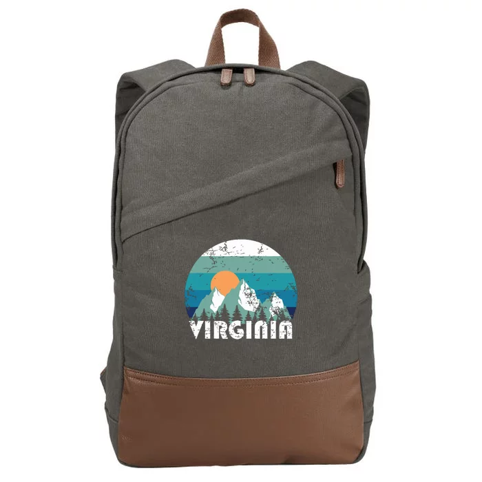 Virginia State Retro Vintage Cotton Canvas Backpack