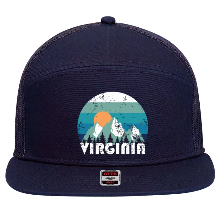 Virginia State Retro Vintage 7 Panel Mesh Trucker Snapback Hat