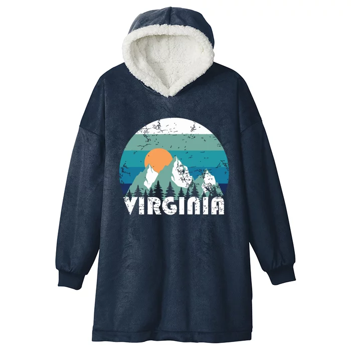 Virginia State Retro Vintage Hooded Wearable Blanket