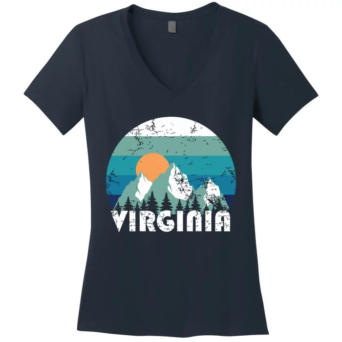 Virginia State Retro Vintage Women's V-Neck T-Shirt