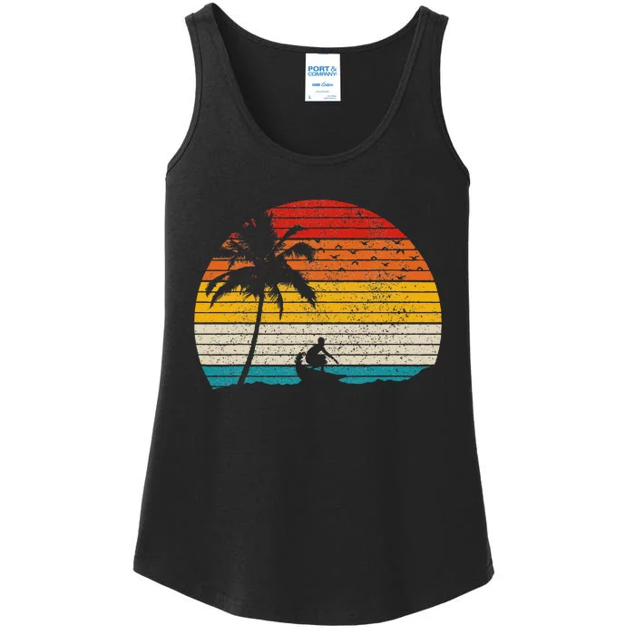 Vintage Surfer Retro Surfing Beach Surf Ladies Essential Tank