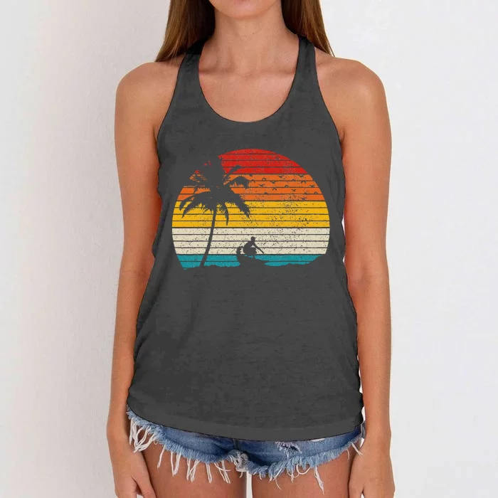 Vintage Surfer Retro Surfing Beach Surf Women's Knotted Racerback Tank