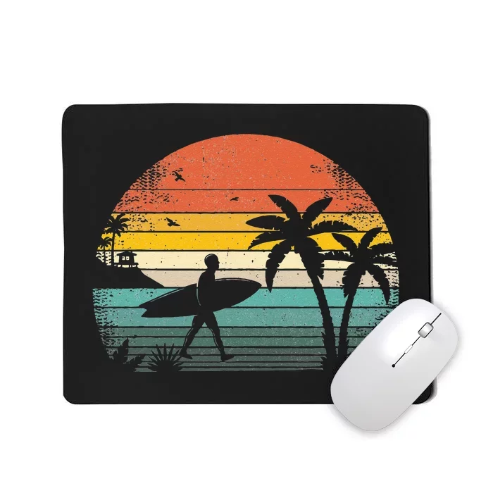 Vintage Surfing Retro Surf Style Palm Tree For Surfers Mousepad