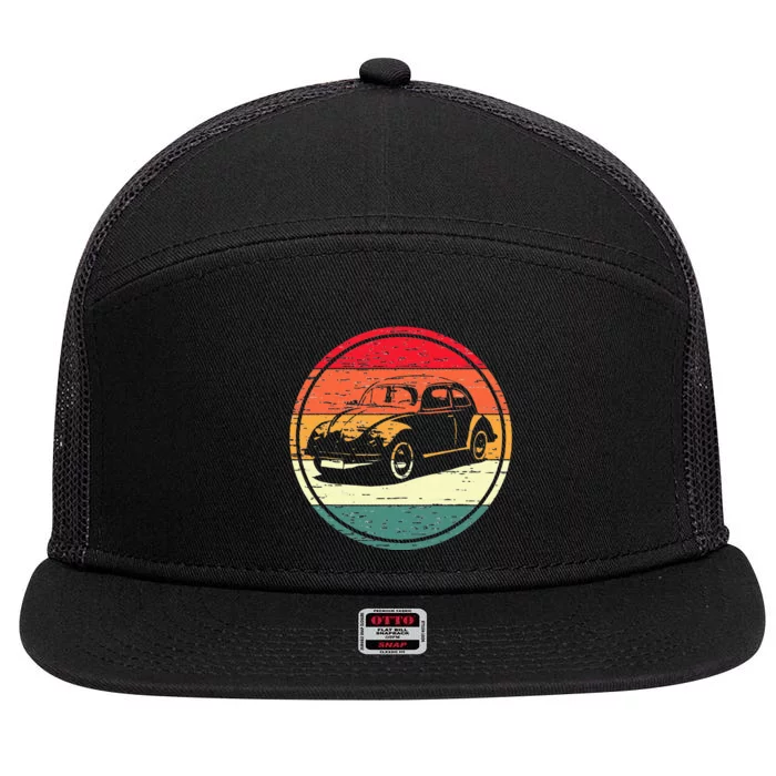 Vintage Sun Retro Sunset Tuning Beetle Car Vintage Car 7 Panel Mesh Trucker Snapback Hat