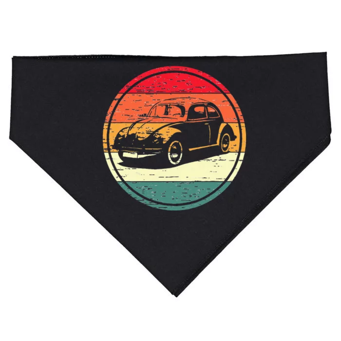 Vintage Sun Retro Sunset Tuning Beetle Car Vintage Car USA-Made Doggie Bandana