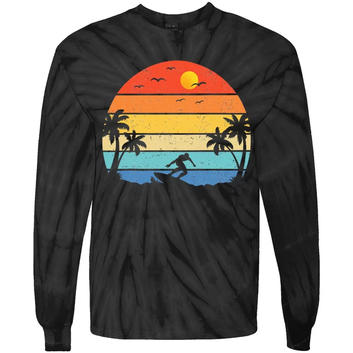 Vintage Surfer Retro Surfing Beach Surf Tie-Dye Long Sleeve Shirt