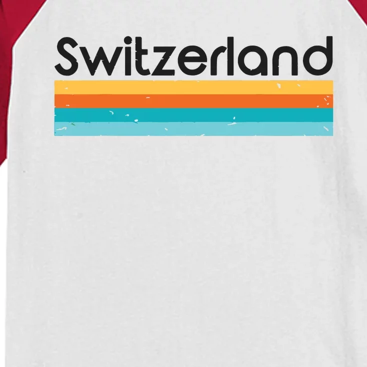 Vintage Switzerland Retro Design Kids Colorblock Raglan Jersey