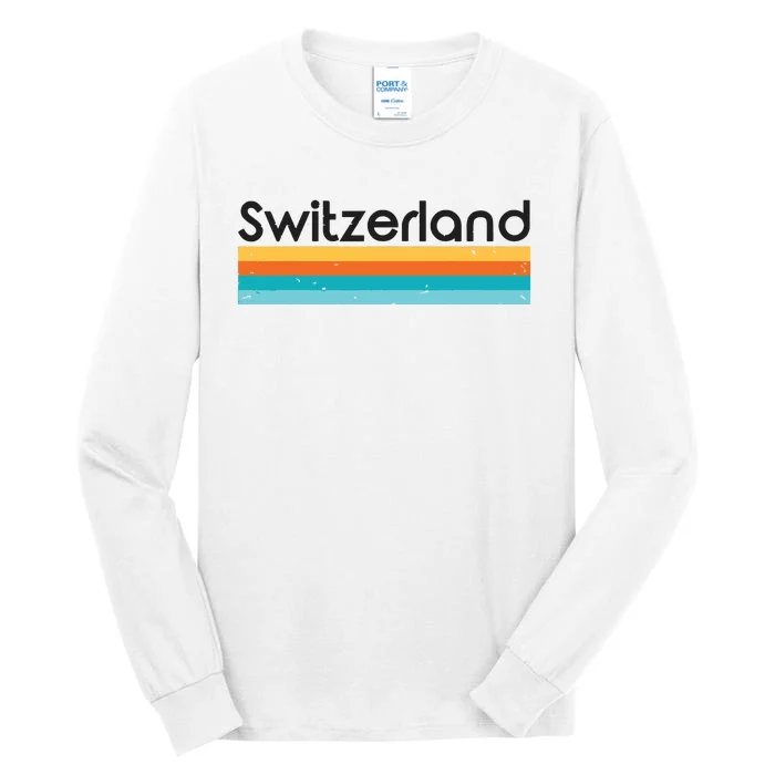 Vintage Switzerland Retro Design Tall Long Sleeve T-Shirt