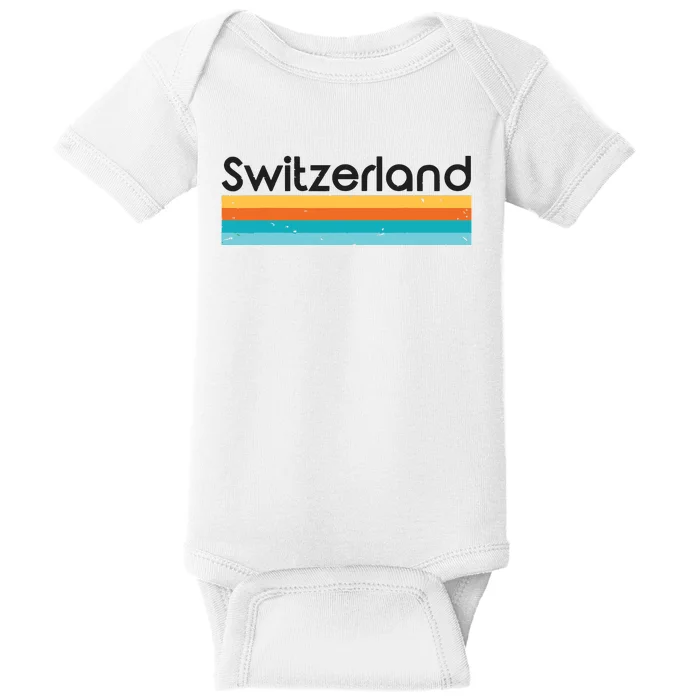 Vintage Switzerland Retro Design Baby Bodysuit