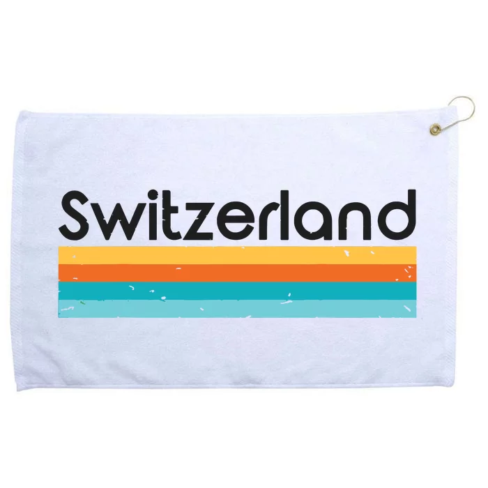 Vintage Switzerland Retro Design Grommeted Golf Towel