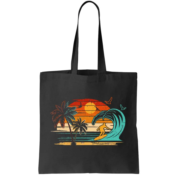 Vintage Surfer Retro Surfing Beach Surf Tote Bag