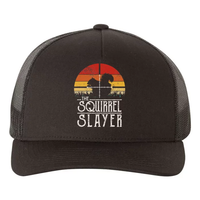 Vintage Sunset Retro Style Squirrel Hunting Squirrel Slayer Yupoong Adult 5-Panel Trucker Hat