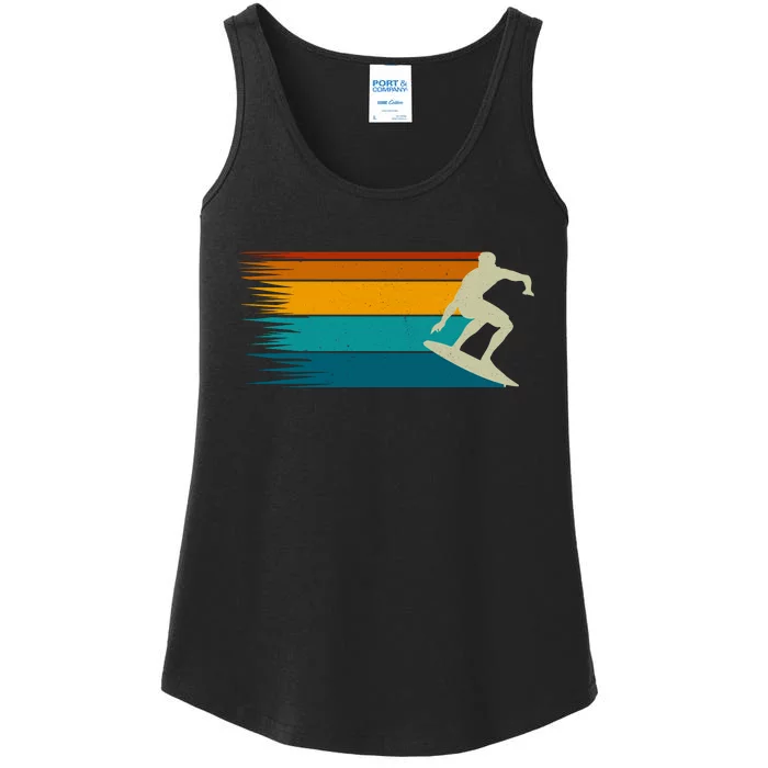 Vintage Surfer Retro Surfing Beach Surf Ladies Essential Tank