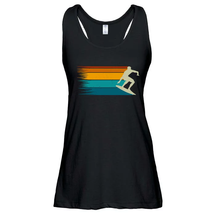 Vintage Surfer Retro Surfing Beach Surf Ladies Essential Flowy Tank