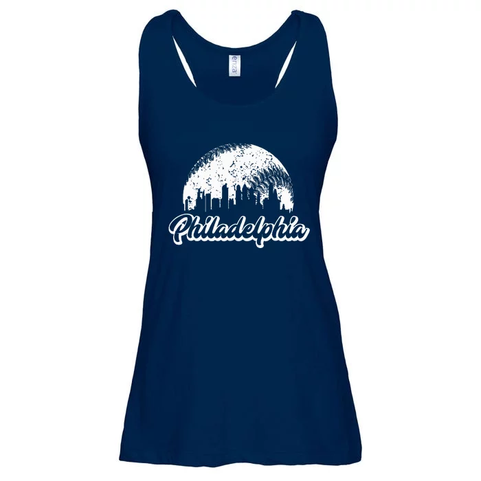 Vintage Skyline Retro P.hiladelphia P.hilly Baseball Ladies Essential Flowy Tank