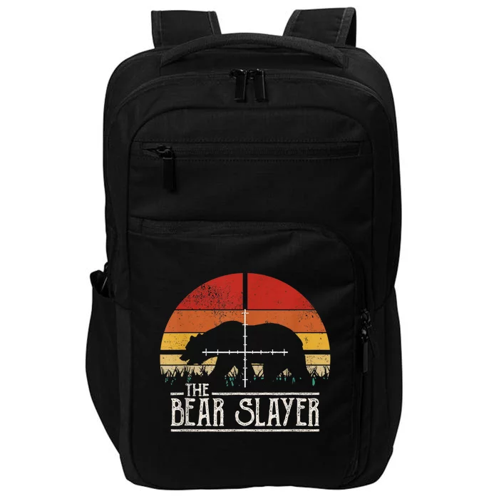 Vintage Sunset Retro Style Bear Hunting Bear Slayer Impact Tech Backpack