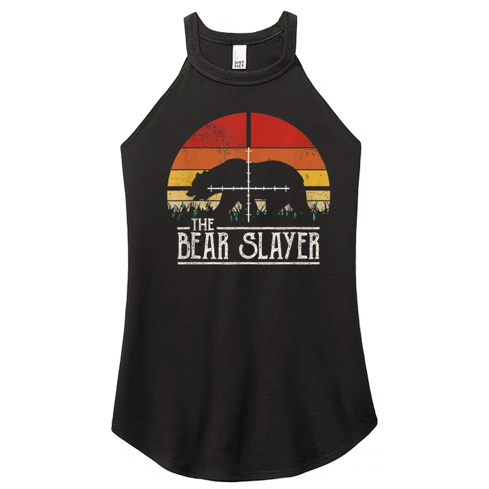 Vintage Sunset Retro Style Bear Hunting Bear Slayer Women’s Perfect Tri Rocker Tank