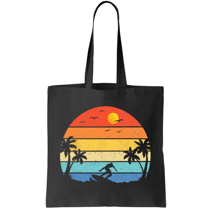 Vintage Surfer Retro Surfing Beach Surf Tote Bag